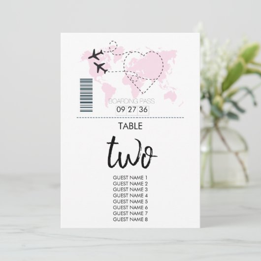 デスティネーションボー結婚ディングパスのテーブル番号 招待状 (スタンド正面)