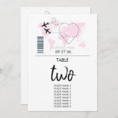 デスティネーションボー結婚ディングパスのテーブル番号 招待状 (正面/裏面)