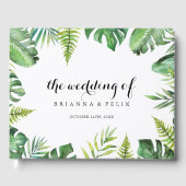 デスティネーション熱帯の緑結婚の書道 ゲストブック (正面)