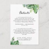 デスティネーション熱帯結婚緑の詳細 エンクロージャーカード (正面)