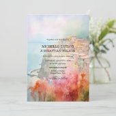 デスティネーション結婚式イタリアCinque Terre水彩 招待状 (スタンド正面)