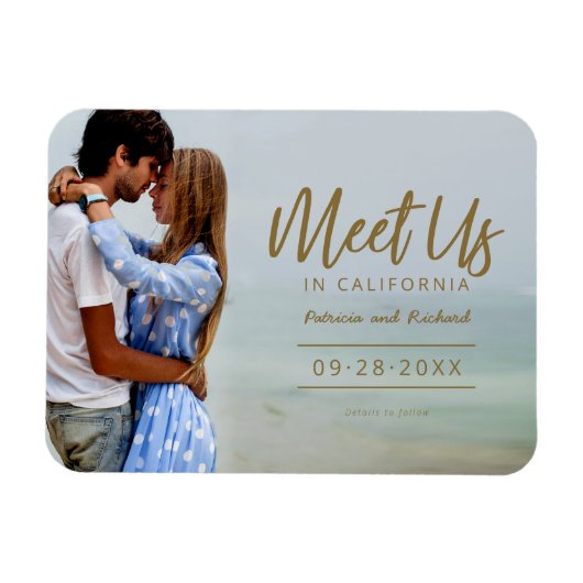 デスティネーション・ウェディングのSave The Date 写真 マグネット (横)