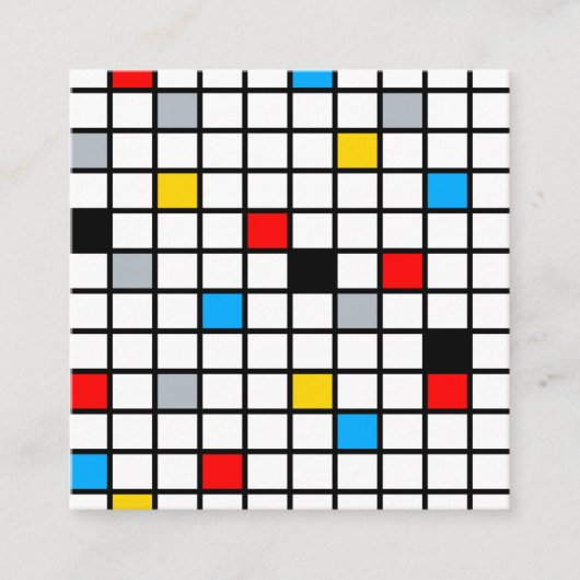 デスティミニマルルレトロモザイクカラー組成物 スクエア名刺 (正面)