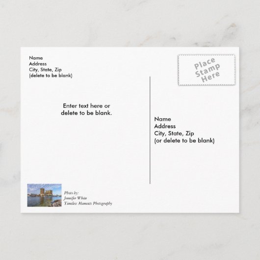 デスティンハーバーボードウォークありがとうはがき ポストカード (裏面)