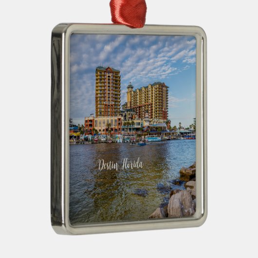 デスティンハーバーボードウォークスクエアオーナメント メタルオーナメント (右)