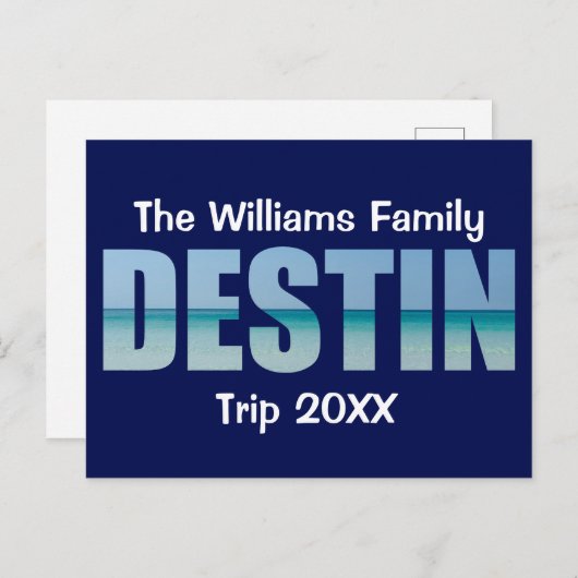 デスティンパーソナライズされたビーチトリップクール海 ポストカード (正面/裏面)