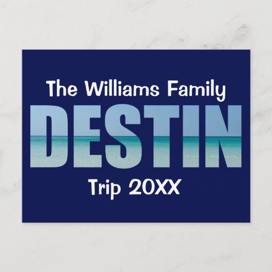 デスティンパーソナライズされたビーチトリップクール海 ポストカード (正面)