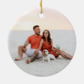 デスティンパーソナライズされたビーチ旅行写真の背面 セラミックオーナメント (裏面)
