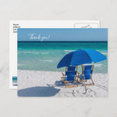 デスティンフロリダの椅子と傘ありがとう ポストカード (正面/裏面)