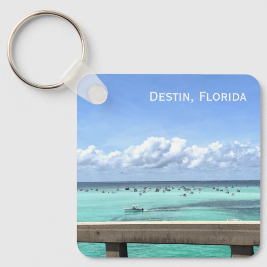 デスティンフロリダカニ島ブリッジの海写真 キーホルダー (正面)