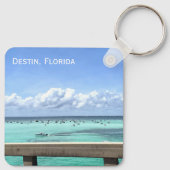 デスティンフロリダカニ島ブリッジの海写真 キーホルダー (裏面)