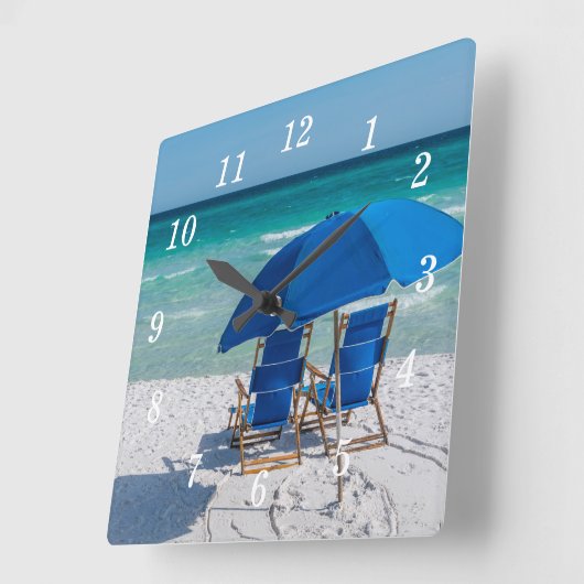 デスティンフロリダチェアと傘の壁時計 スクエア壁時計 (傾斜)