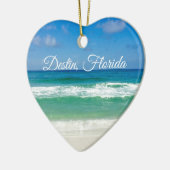 デスティンフロリダビューティフルビーチ撮影ハート セラミックオーナメント (左)