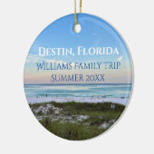 デスティンフロリダビーチカスタムファミリートリップクリスマス セラミックオーナメント (左)