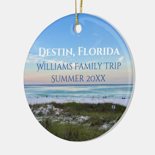デスティンフロリダビーチカスタムファミリートリップクリスマス セラミックオーナメント (左)