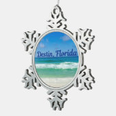 デスティンフロリダビーチ写真 スノーフレークピューターオーナメント (右)