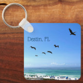 デスティンフロリダペリカンかわいらし海写真 キーホルダー (正面)