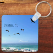 デスティンフロリダペリカンかわいらし海写真 キーホルダー (裏面)