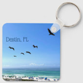 デスティンフロリダペリカンかわいらし海写真 キーホルダー (裏面)