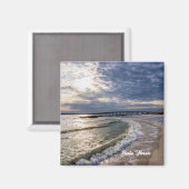 デスティンフロリダ夕べウェーブスクエアマグネット マグネット (正面/裏面)