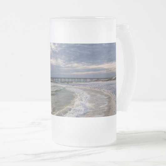 デスティンフロリダ夕べ波霧化ビールマグ フロストグラスビールジョッキ (正面右)