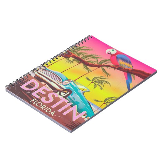 デスティンフロリダUSAヴィンテージ旅行ポスター。 ノートブック (左側)