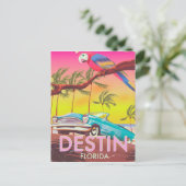 デスティンフロリダUSAヴィンテージ旅行ポスター。 ポストカード (スタンド正面)