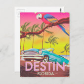 デスティンフロリダUSAヴィンテージ旅行ポスター。 ポストカード (正面/裏面)