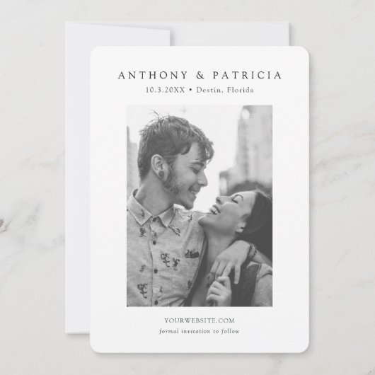 デスティン結婚のフロリダ日付を保存 招待状 (裏面)