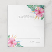 デスティン結婚座席表熱帯ピンク色の花 プレイスカード (外部開封)