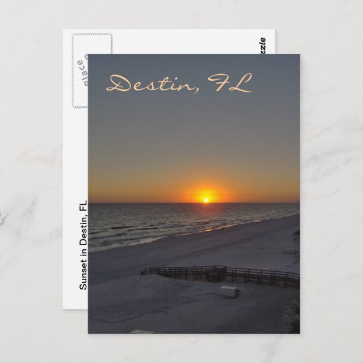 デスティン、フロリダの夕日 ポストカード (正面/裏面)