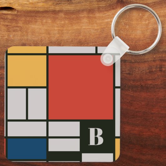 デスティーインスパイアル原色正方形モノグラム キーホルダー (裏面)