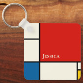デスティーインスパイアル原色正方形モノグラム キーホルダー (正面)