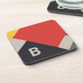 デスティーインスパイアル原色正方形モノグラム コースター (左側)