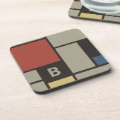 デスティーインスパイアル原色正方形モノグラム コースター (左側)