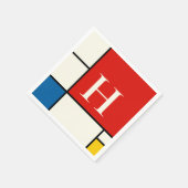 デスティーインスパイアル原色正方形モノグラム スタンダードカクテルナプキン (角)