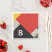 デスティーインスパイアル原色正方形モノグラム スタンダードカクテルナプキン (インサイチュ)