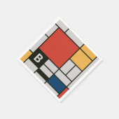 デスティーインスパイアル原色正方形モノグラム スタンダードカクテルナプキン (角)