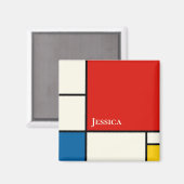 デスティーインスパイアル原色正方形モノグラム マグネット (正面/裏面)