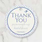 デスティー ブルー ワイルドフラワー ブライダル シャワー サンクス フェイバータグ (裏面)
