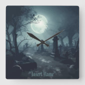デスドメイン：墓地不気味の眺め スクエア壁時計 (正面)