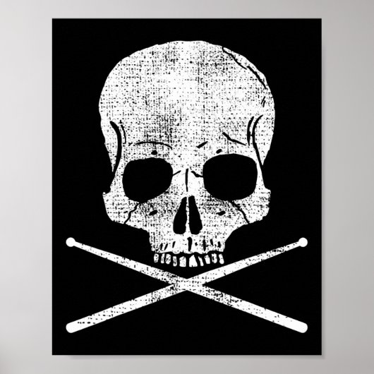 デスドラマー金属ヴィンテージドラムセットドラムスティックギ ポスター (正面)