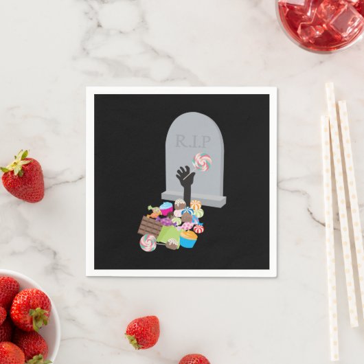 デスバイキャンディハロウィーンデザイン スタンダードカクテルナプキン (インサイチュ)