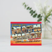 デスバレーカリフォルニアヴィンテージグリーティングポストカード ポストカード (スタンド正面)