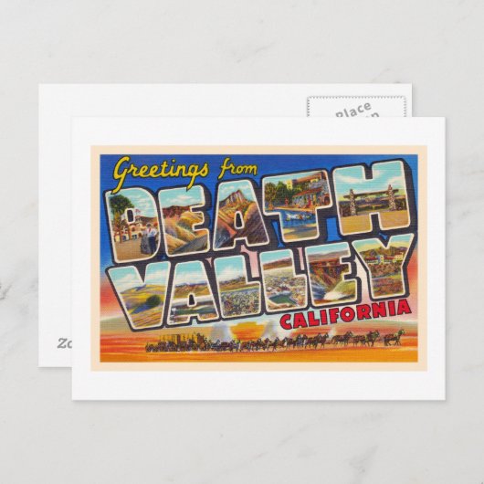 デスバレーカリフォルニアCAラージレター ポストカード (正面/裏面)