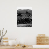 デスバレーザブリッキーポイント白黒写真 ポスター (キッチン)