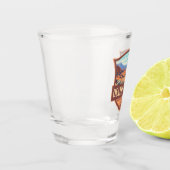デスバレーナショナルパークイラストレーションレトロ ショットグラス (左)