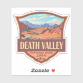 デスバレーナショナルパークイラストレーションレトロ シール (シート)