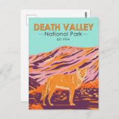 デスバレーナショナルパークコヨーテヴィンテージ ポストカード (正面/裏面)