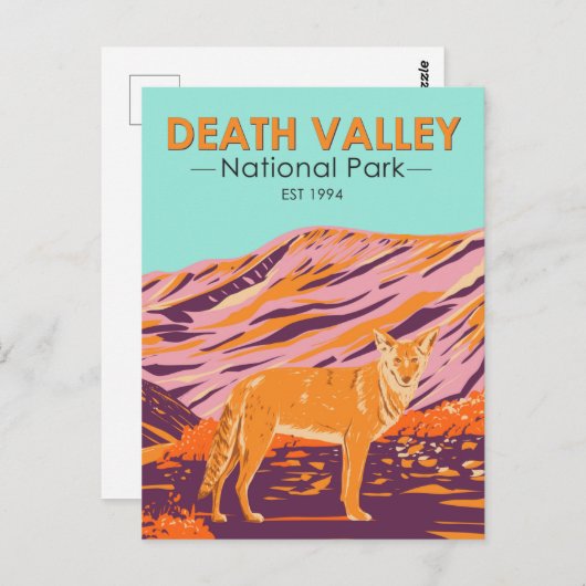 デスバレーナショナルパークコヨーテヴィンテージ ポストカード (正面/裏面)